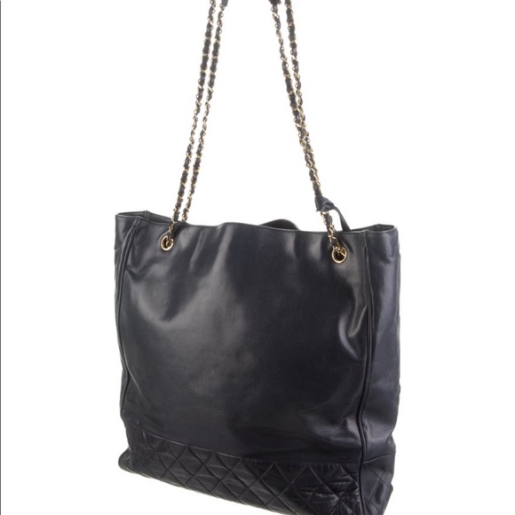 Chanel Navy Quilted Tote Handbag - Picture 3 of 16